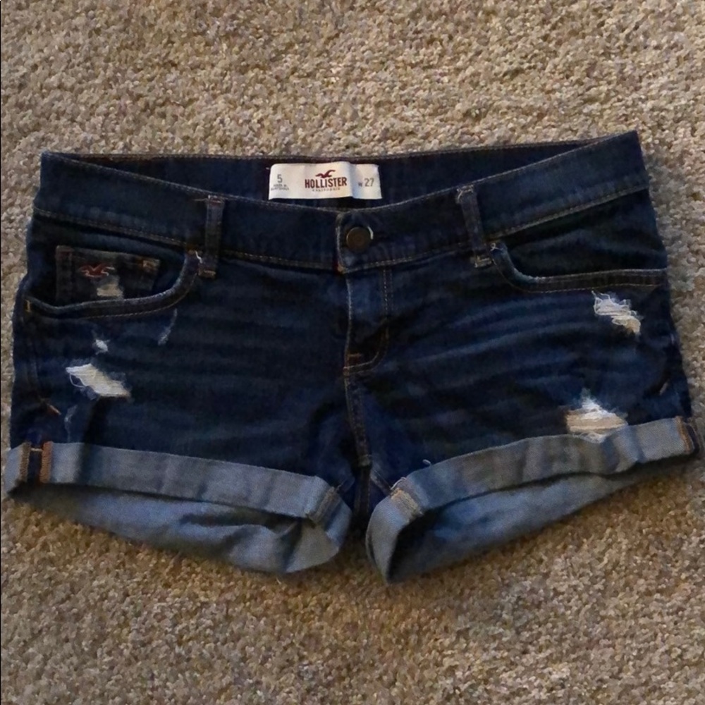 Hollister dark wash jean shorts